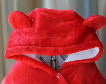 Новороденото Дете Есен Зима Топъл Гащеризон за новородено, Детски Анимационен филм с дълги ръкави Облекло за катерене Сгъсти Гащеризон Детски костюм за краката