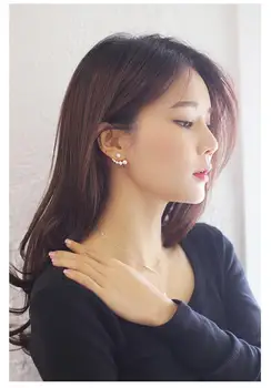 Корейски аксесоари женски перла с висулка колие сладък Y-образен прост темперамент къса верига за бр