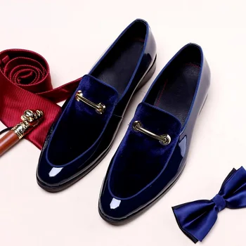 Нови мъжки модел обувки от лачена кожа, луксозни модерни сватбени обувки за булката, Мъжки луксозни обувки в италиански стил, Оксфорд обувки Голям размер 48