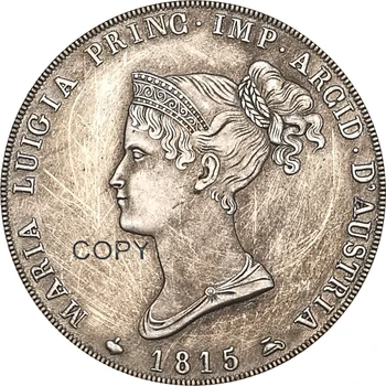 Италия 1815 Италианската Парма Мария Луиджа ЛИРИ Покрити с мед Сребърни копирни монети