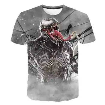 Най-новите тениски Venom аниме 3D с принтом Кратък сливер за хип-хоп ежедневни модни тениски