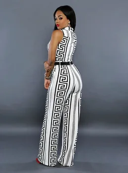 2022 годишният нов стил на африканската дамски дрехи Дашики модерен гащеризон от еластичен плат с принтом без ръкав с колан едно парче