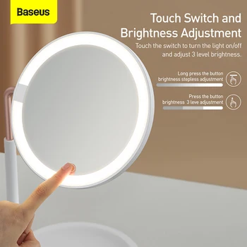 Baseus LED осветителни Тела за козметични Огледала Преносим Светлина За Грим Тоалетка Сензорен Безстепенно Слаби Лампа За Съхранение на Увеличително Огледало Лампа