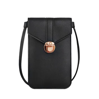 Дамска чанта за мобилен телефон със сензорен екран, чантата за смартфон, чантата е от изкуствена кожа, чанта за рамо, дамска чанта, модерен мобилен портфейл 2020