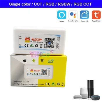 Sasha Wifi 2.4 G тъч дистанционно управление LED контролер Одноцветный/CCT/RGB/RGBW/RGB+CCT led димер DC 5-24 В Alexa Google Домашен глас