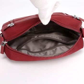 Универсална Малка чанта през рамо за жени 2021 Случайни Дизайн Водоустойчива найлонова чанта през рамо Пътна Черна Чанта и чанта с капак