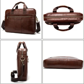 Бизнес рамото Мъжка Чанта за ръце Чанта от естествена кожа в Куфарче за лаптоп Bag Чанта Ретро Мъжки Офис A4 Bolsas