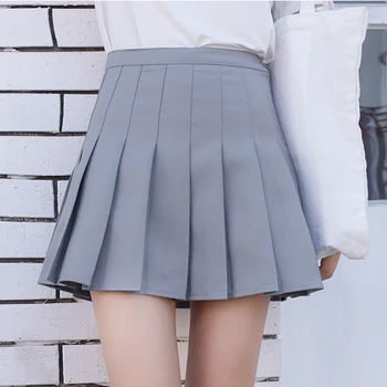 Дамски плиссированная пола с висока талия y2k Лято Есен Ежедневни Kawaii трапециевидные каре поли Японската училищна форма на мини-поли за момичета
