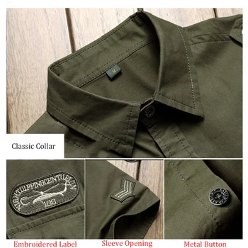 Военна риза Мъжка Тактика Летни Блузи с къс Ръкав Плътен Цвят Джоба 5XL Плюс Размер Дрехи