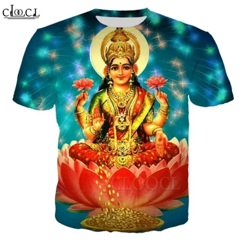 CLOOC Индийска Богиня 3D Принт Летните Модни Тениски на Мъже, Жени Harajuku Хип-хоп Тениска с Къс Ръкав Hot Продажба на Върховете