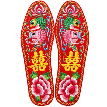 Бродирани Обувки мат червен Чорап Педали Втулки Китайски 2 залагания За жени