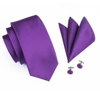 Мъжка вратовръзка Класически лилаво Монофонични вратовръзка, Шалче копчета за Ръкавели, Коприна Жаккардовый Вратовръзка Вратовръзки За мъжете Формален Бизнес Сватба C-281
