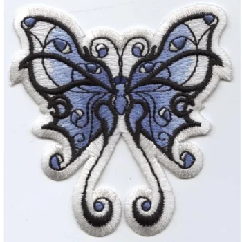 7cmH Лепенки за дрехи Ленти за икони Синьо-бяла Разплод Пеперуда За чанта за облекло DIY Аксесоари