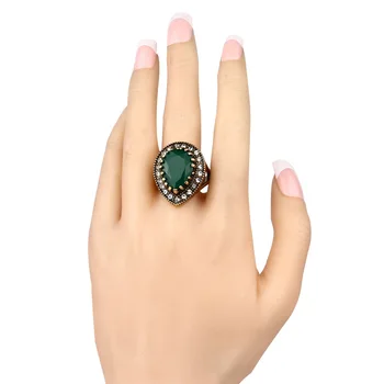 Богемные Реколтата, бижута Женски пръстен Турция Модно дамско пръстен Комплект с големи скъпоценни камъни Етиопия Дамски бижута