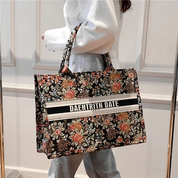 Луксозни Холщовые чанти с бродерия на животни за жени, Маркови дизайнерски чанти с широка каишка, малките дамски чанти през рамо