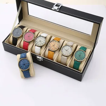 Дънкови часовници с колан бронзови часовници модерен студентски ръчни часовници, търговия на едро, кварцов часовник