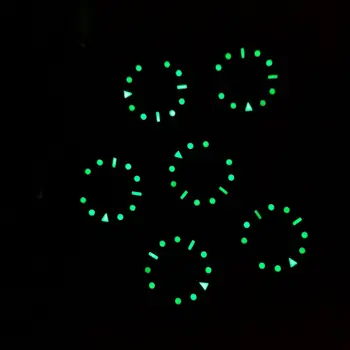 29 мм Циферблат на Циферблата Бляскави детайли за часа NH35 Автоматичен Механичен Механизъм за Часа на Зелени Светещи Аксесоари Промяна