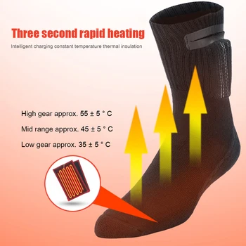2500 ма Зимни чорапи с топъл Термосоки Мъжки женски Термонагревательные Ястия за краката Електрически чорапи, Топли Чорапи за Колоездене, ски