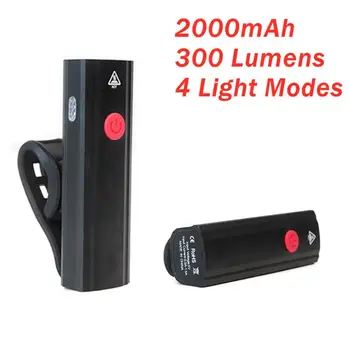 Велосипеден фенера Водоустойчив USB Акумулаторна батерия LED 2000 mah 300 люменмтб Предната Лампа за Мъгла Алуминиеви Ultralight Фенерче под наем фенер