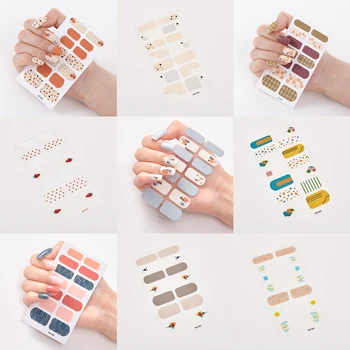 ENDRRFLL 1 бр./14 подсказва 2020 дизайн ярки стикери за нокти с пълна обвивка от елегантни цветове малък свеж стил подпори за красота фэнтезийные етикети