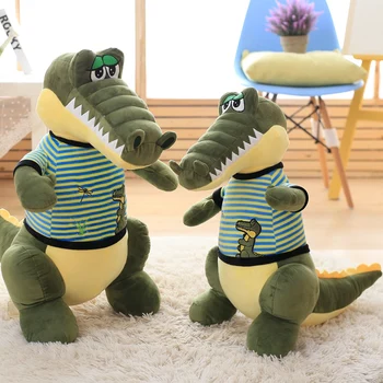 Голям размер 60/70 см плюшена играчка Играта Перална Крокодил Алигатор Памучен Плюшен Играчка За Деца