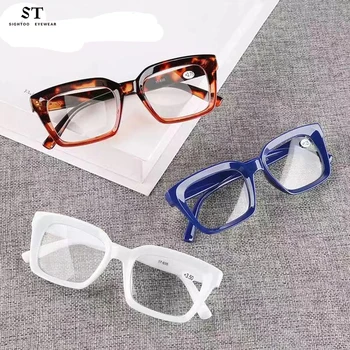 Sighttoo Модни Квадратни Очила за четене с пресбиопией за жени, Очила за четене с анти - синя светлина, Очила за мъже, Далекогледство рецепта