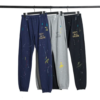 Памук, спортни панталони За мъже и жени за бягане с пръски мастило Графити в ивицата Дамски панталони Мъжки къси панталони с бродерия на пеперуда Панталони Shorts