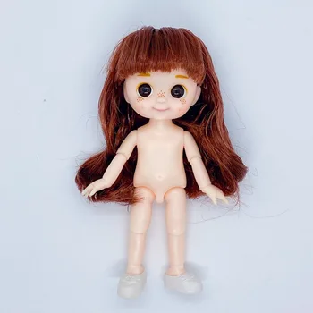 16 см Кукла BJD 13 ставите са 6-инчов Гола кукла 3D Очите Модно Момиче Рокля за тялото Играчка за обувки е най-Добрият подарък за деца