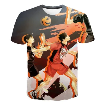 Нова гореща разпродажба на мъжки 3D-печатна волейбол ежедневни младежки хип-хоп ежедневни тениска за момчета и момичета с 0-образно деколте, потник