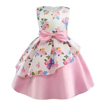 KEAIYOUHUO 2021 Детски костюм за момичета Принцеса с флорални принтом рожден Ден, Сватба, детски рокли, Детски дрехи 2-9 години