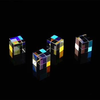 НОВИ Цветни Кубчета Призма 6-Страничен Ярка Светлина Комбинираната Кубчета Призма Разделяне на Лъча Оптичен Експеримент Снимка Подпори