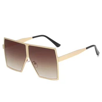 Класическа Метална дограма за Големи Квадратни Слънчеви очила Дамски Слънчеви Очила Дамски Градиентные Реколта Големи нюанси UV400 Oculos Gafas De Sol