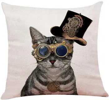 калъфка за котки в стил steampunk, калъф за мека мебел и мека мебел, украса за дома, интересна декорация за котки