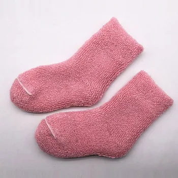 2 Чифта/опаковане. Топлинни детски чорапи от естествена вълна, дебели кадифени зимни чорапи за новородени деца, Чорапи за малки момичета и момчета, 5770 W