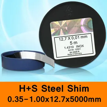 Уплътнение от неръждаема стомана H+S DIN 1.4310 INOX H + S HS Прес-форма на Точност распорный пълнител за прес-форми Произведено в Германия Дължината на стената 0,35-1.0 mm 5 м