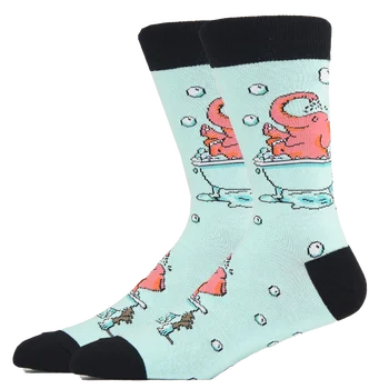 Мъжки весели забавни чорапи с принтом, Сладки пролетни чорапи с животни, Penguin, кенгуру, Коала, Памучен мода, Харадзюку, Цветни чорапи
