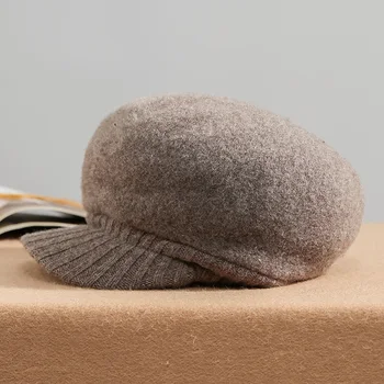 [PTAH] Вълна есенно-зимна шапка на Жените фетровая взема Еластичността на Възли вълнени шапки и Аксесоари за дрехи Фетровая шапка Дамски едро