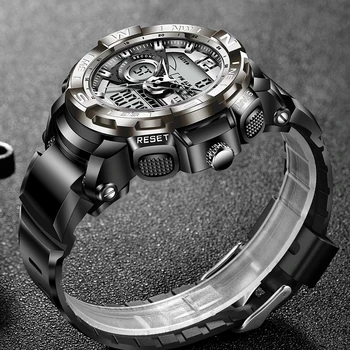 Марка LIGE Модерен мъжки дигитален часовник Ударни Военни Спортни часовници, Модни Водоустойчив Електронни ръчни часовници за Мъже 2021 Relogios