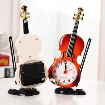 Цигулка Alarm Clock Творчески Инструмент За Моделиране Настолни Часовници Украса На Хола Настолни Часовници