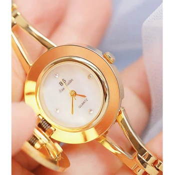 2021 Луксозни Дамски часовник Златни джобни Часовници Стил Дизайн, Модерно рокля Женски Златни Сребърни Ръчен часовник Гривна Relojes Para Mujer