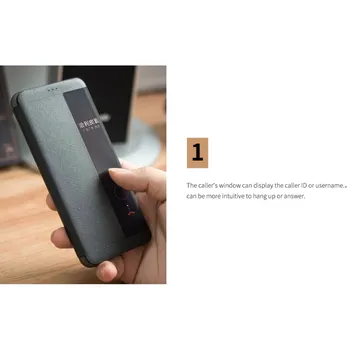 QIALINO Луксозен Калъф за телефон от естествена кожа за Huawei P20 Ръчно изработени Бизнес с мек прозорец Калъф Huawei P20Pro 5,8/6,1 инча