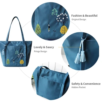 Принцесата на цветя и Сини дамски чанти, Дамски чанти на рамо, Чанти за жени от най-Високо качество шапки Чанта за момичета Дамски чанти за ръце