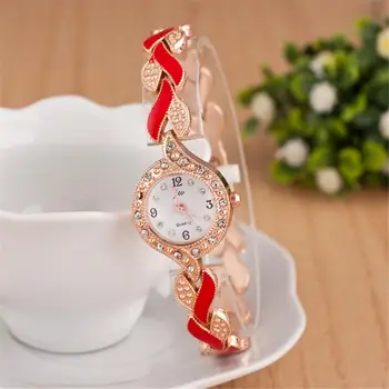 Модни дамски кристали с кръгла циферблат, свързани с тънка каишка, кварцов часовник moda mujer 2019, Часовници, дамски часовници Montre Femme