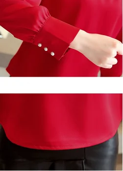 2022 Пролетни дамски потници и блузи с дълъг ръкав Ежедневни обикновена шифоновые ризи Feminina Плюс Размера на Върховете Blusas Mujer De Moda 1418 45