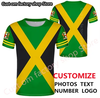 Ямайски тениска сам безплатна изработени по поръчка на тениска с име и номер на jam национален флаг jm Ямайка провинциален колеж печат на снимки лого 0 дрехи