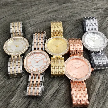 За жени Елитен марка Contena Дамски кварцови часовници, Подаръци за момичета Колела от Неръждаема Стомана, Планински кристал китката гледате relogio feminino saati