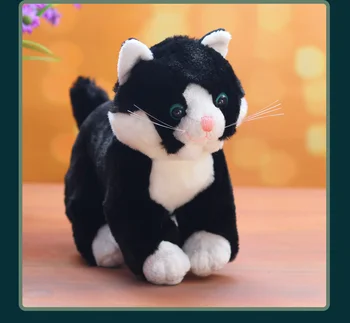 около 25 см сладка котка играчка плюшен черно коте мека кукла за подарък за рожден ден w1770