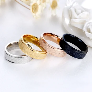 Нов продукт, 4 мм, 6 мм, Черно мъжко и женско пръстен от титанов стомана Модно Просто чифт пръстен Минималистское Диво пръстен