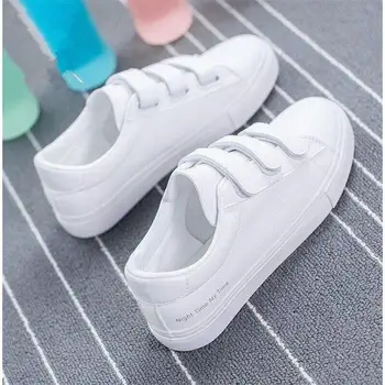 Бели обувки Дамски маратонки, Дамски Ежедневни обувки Модерен дишаща изкуствена кожа на платформа Меки маратонки Комфорт Класически обувки BB-75