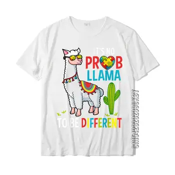 Това Не Е Проблем-Лама, За Да Бъдат Другите Аутизъм Лама Тениска Специална Младежка Тениска Уникални Тениски, Потници Памук Принт
